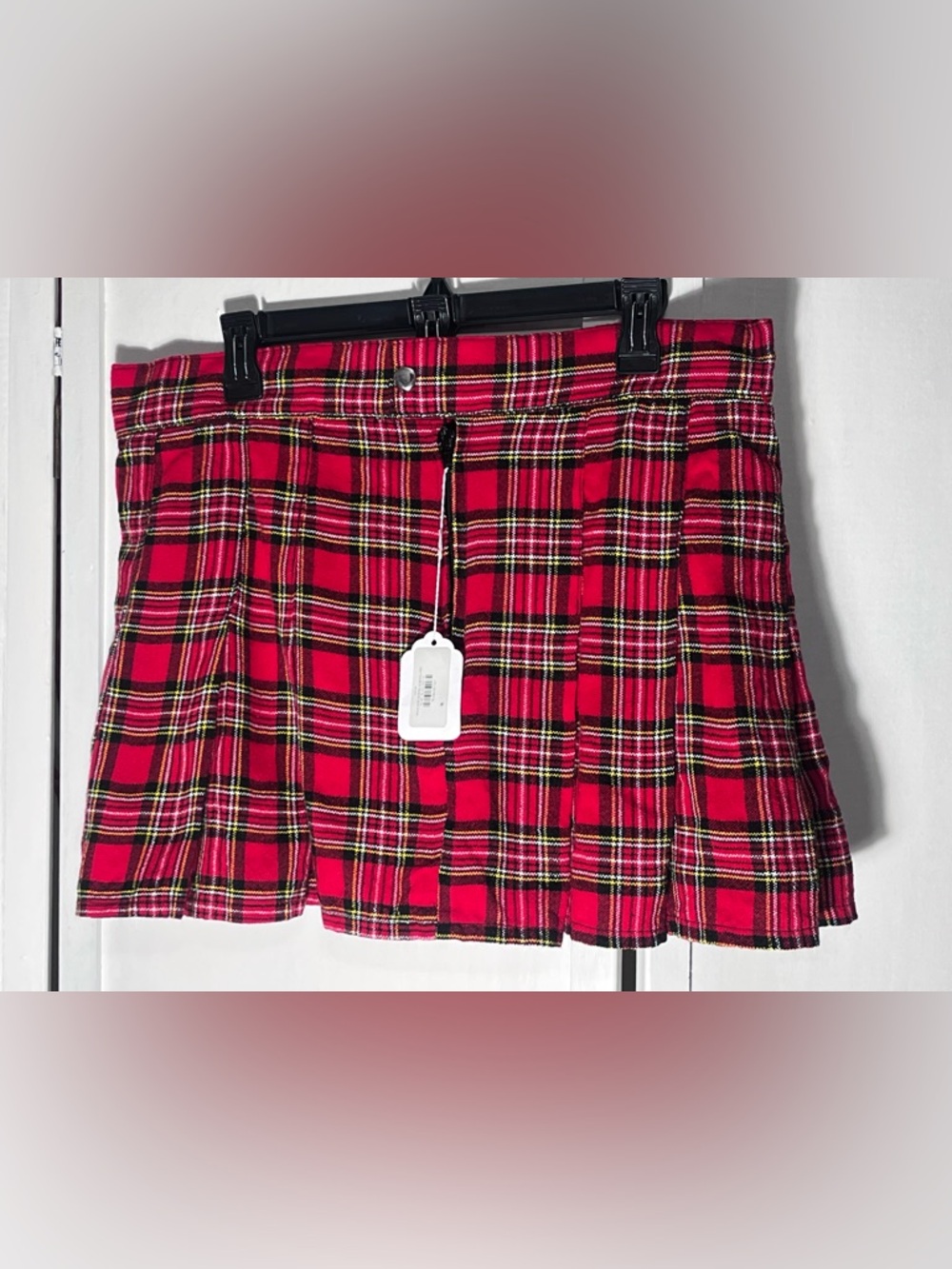 NWT! Lavish by Daisy Corsets 2XL Red Plaid Mini Skirt